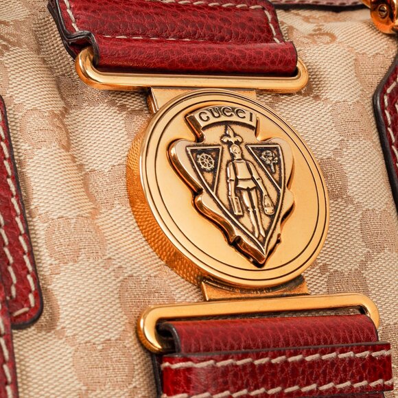 Gucci Aviatrix Guccissima Hysteria Leather-Trimmed Boston Bag - Picture 10 of 13